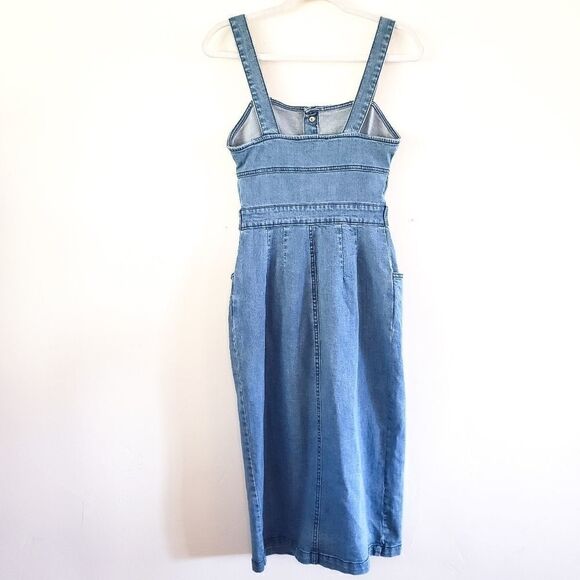 Finders Keepers Mia Snap Front Denim Midi Dress - Picture 4 of 8